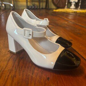 Cider Faux Patent Leather Buckle Strap Mary Jane Shoes